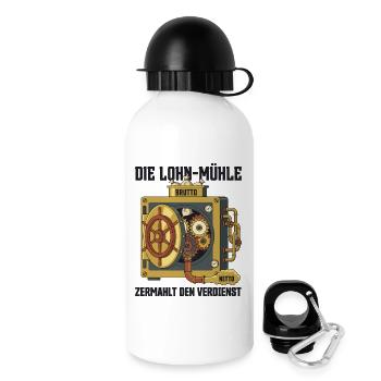 The wage mill grinds the earnings - Drinks Bottle with Lid 500 ml - white - Right
