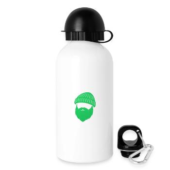 Beanie Bart Design – Maritimer Streetstyle - Trinkflasche mit Deckel 500 ml - Weiß - Rechts