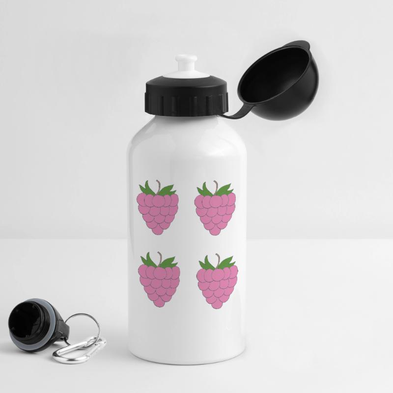 Raspberry Double Cluster Pattern Drinks Bottle with Lid 500 ml