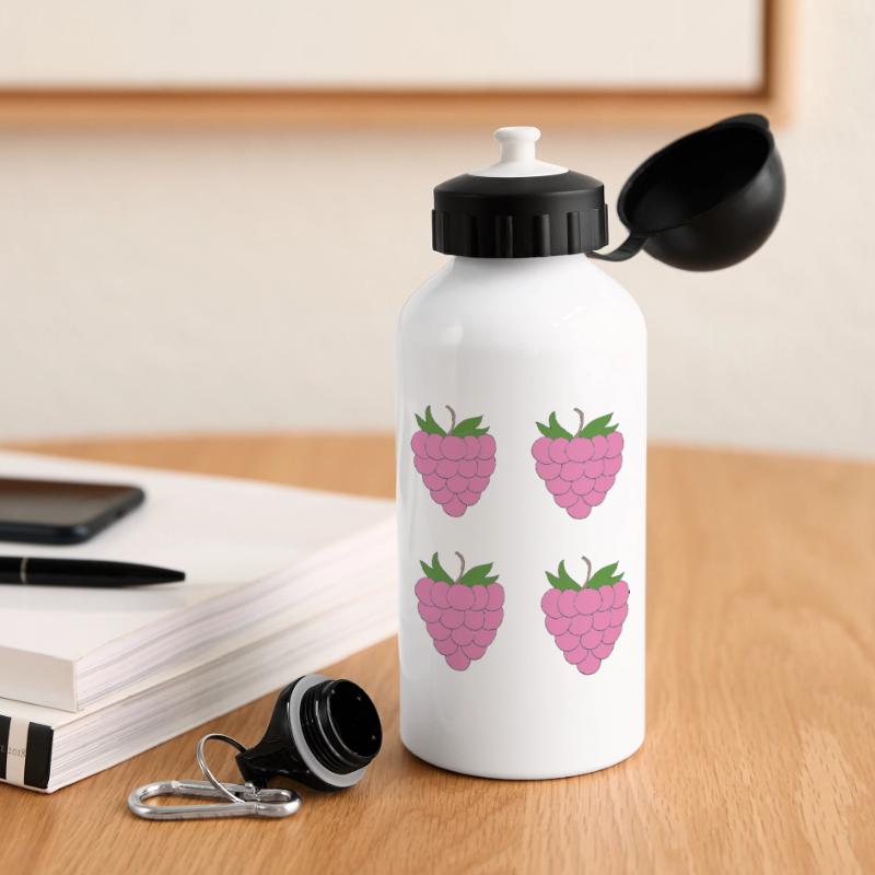 Raspberry Double Cluster Pattern Drinks Bottle with Lid 500 ml
