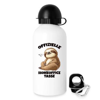 Homeoffice | Bürohumor zu Hause arbeiten Geschenk - Trinkflasche mit Deckel 500 ml - Weiß - Rechts