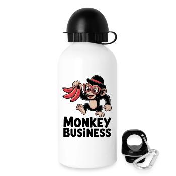 Monkey with bananas and hat - Drinks Bottle with Lid 500 ml - white - Right