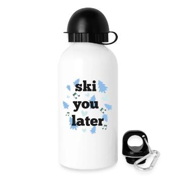 Ski dich später - Trinkflasche mit Deckel 500 ml - Weiß - Rechts