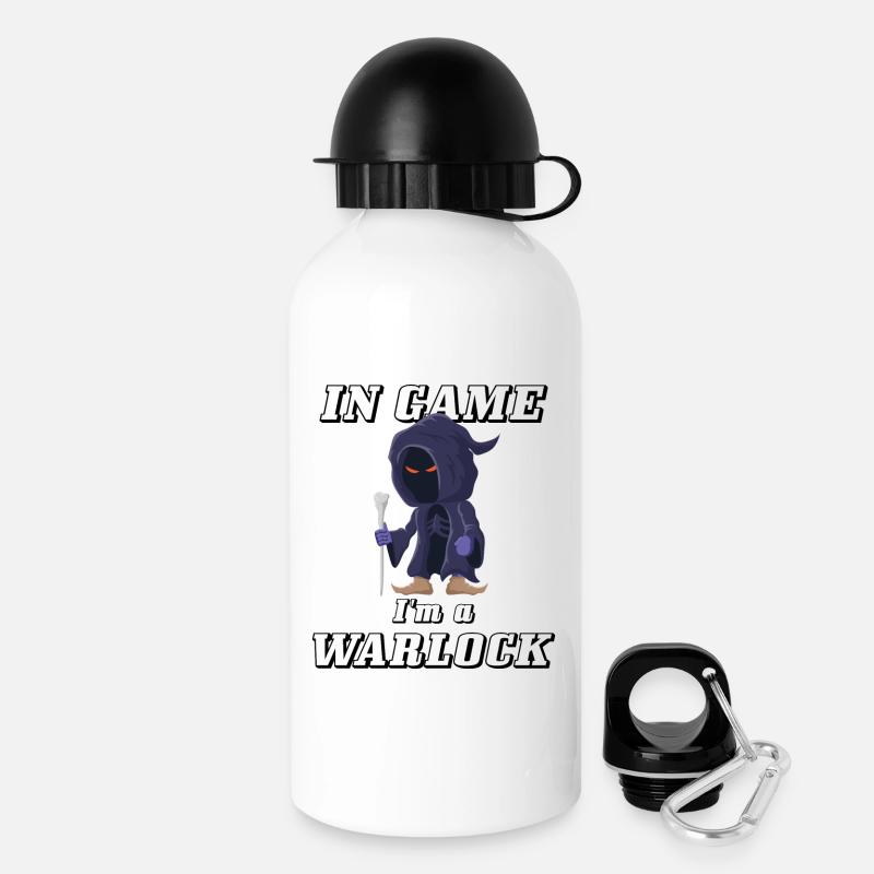 In Game I'm a Warlock Gaming Hexenmeister Design - Drinks Bottle with Lid 500 ml - white