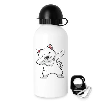 Samojede Dabbing Kawaii - Trinkflasche mit Deckel 500 ml - Weiß - Rechts