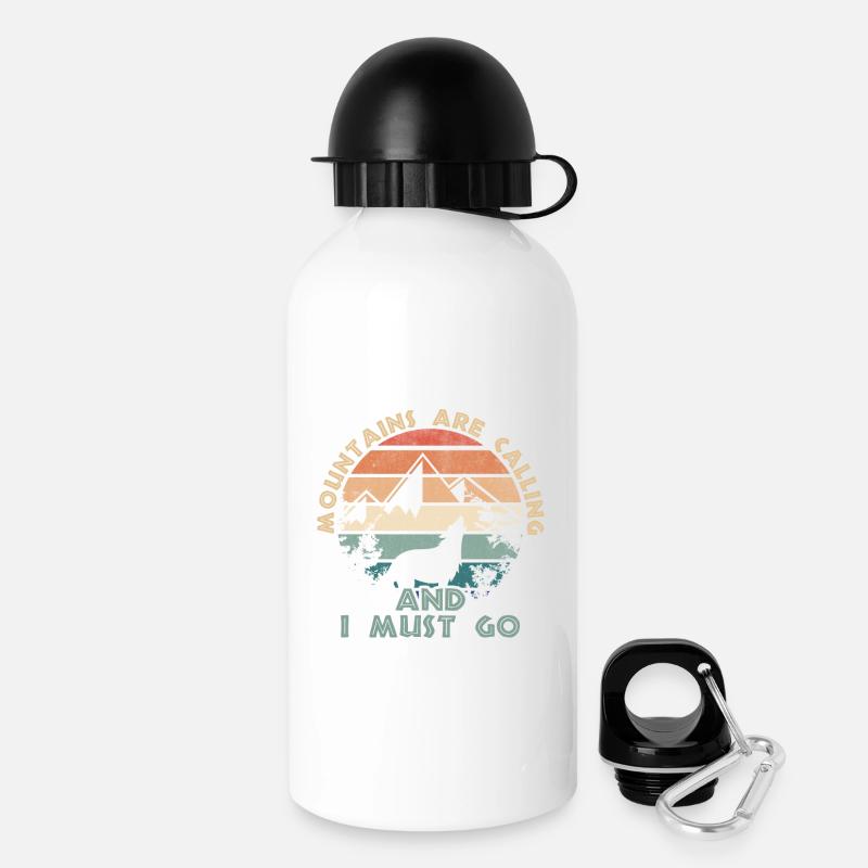 Mountains Are Calling Sunset - Drinks Bottle with Lid 500 ml - white