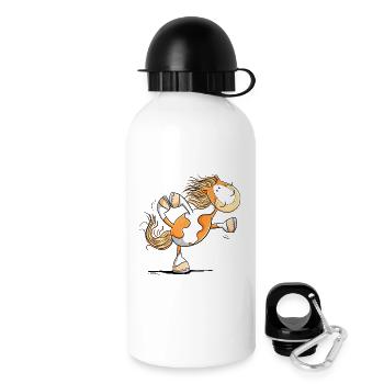 Lustiges Yoga Pferd I Pony - Trinkflasche mit Deckel 500 ml - Weiß - Rechts
