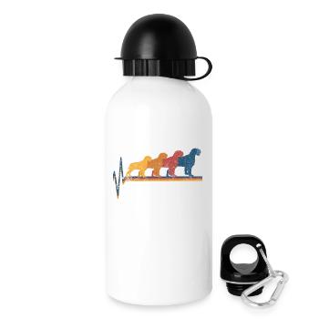 Deutsch Drahthaar - Trinkflasche mit Deckel 500 ml - Weiß - Rechts
