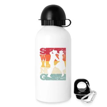 Boogie Woogie Swing Tanzen Retro Farben Vintage - Trinkflasche mit Deckel 500 ml - Weiß - Rechts