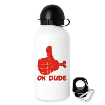 Ok mec ! (rouge) - Gourde avec bouchon 500 ml - blanc - Droite