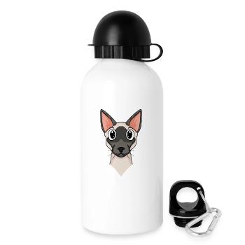 Siamkatze - Trinkflasche mit Deckel 500 ml - Weiß - Rechts