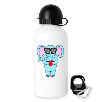 Elefant mit Sonnenbrille und Herz - Trinkflasche mit Deckel 500 ml - Weiß - Rechts
