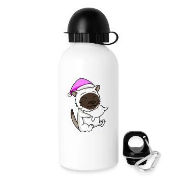Katze Katzenrasse Birma - Trinkflasche mit Deckel 500 ml - Weiß - Rechts