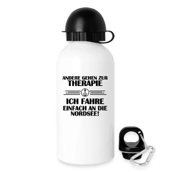 Anker Nordsee Plattdeutsch Spruch Moin - Trinkflasche mit Deckel 500 ml - Weiß - Rechts