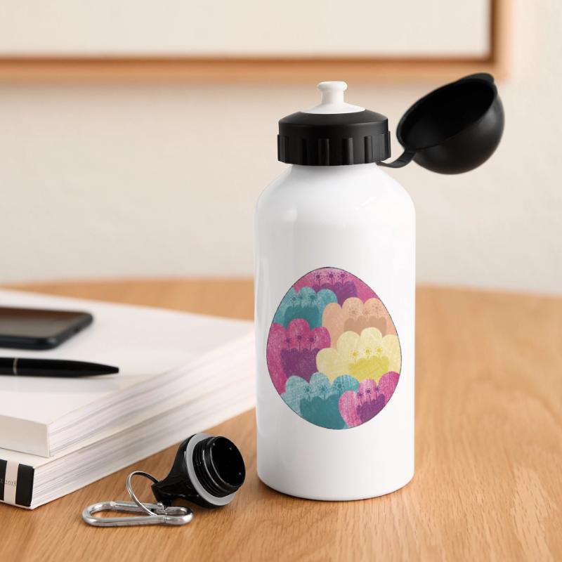 Colorful Easter egg with flower pattern Drinks Bottle with Lid 500 ml