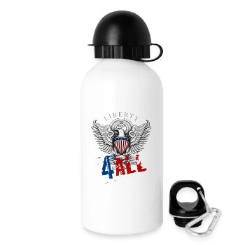 4 juillet - Jour de l’indépendance. Si vous aimez la liberté - Gourde avec bouchon 500 ml - blanc - Droite