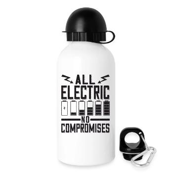 All Electric not compromises Elektro Auto Fans - Trinkflasche mit Deckel 500 ml - Weiß - Rechts
