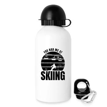 Funny ski slogan - Drinks Bottle with Lid 500 ml - white - Right
