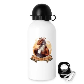 Coffee And Dragon Fantasy LARP RPG Shirt - Gourde avec bouchon 500 ml - blanc - Droite