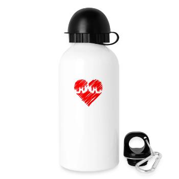 Budapest Skyline Herzschlag Ungarn Herz Budapester - Trinkflasche mit Deckel 500 ml - Weiß - Rechts