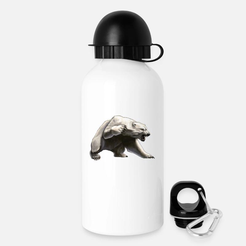 Angry Bear - Drinks Bottle with Lid 500 ml - white