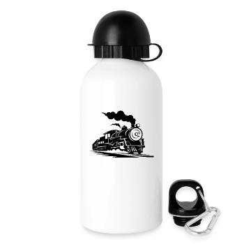 Steam Train Sketch - Drinks Bottle with Lid 500 ml - white - Right