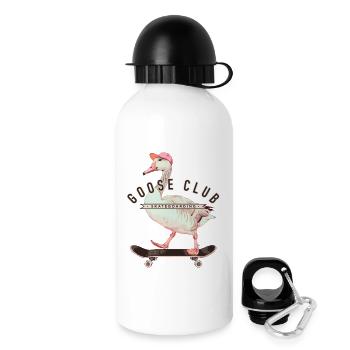 oie skateboard design amusant - Gourde avec bouchon 500 ml - blanc - Droite