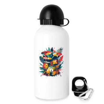 Drum Set Illustration - Drinks Bottle with Lid 500 ml - white - Right