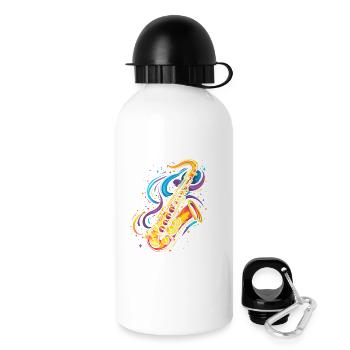 Saxophone Cartoon Look - Gourde avec bouchon 500 ml - blanc - Droite