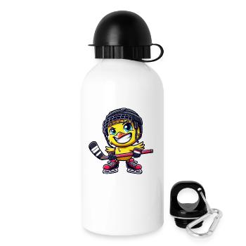 Drôle poulet poussin joueur de hockey sur glace - Gourde avec bouchon 500 ml - blanc - Droite