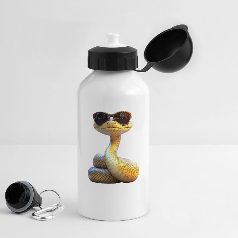Schlange Python Kobra Mamba Klapperschlange Snake Trinkflasche mit Deckel 500 ml