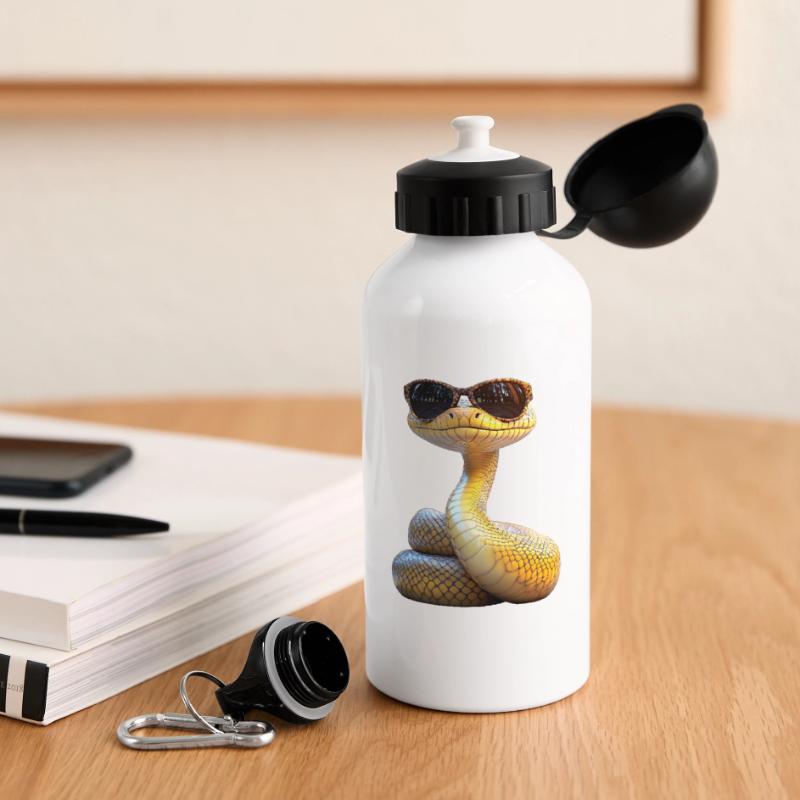 Schlange Python Kobra Mamba Klapperschlange Snake Trinkflasche mit Deckel 500 ml
