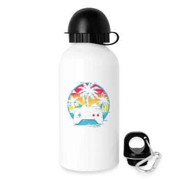Videospiele Vaporwave - Trinkflasche mit Deckel 500 ml - Weiß - Rechts