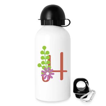 Elegant letter 'H' with flowers - Drinks Bottle with Lid 500 ml - white - Right