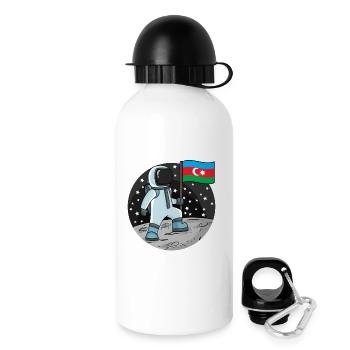 Astronaut Fahne Aserbaidschan - Trinkflasche mit Deckel 500 ml - Weiß - Rechts