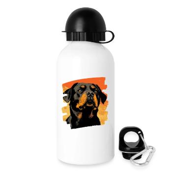 Rottweiler - Trinkflasche mit Deckel 500 ml - Weiß - Rechts