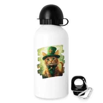 Chat de la Saint-Patrick - Gourde avec bouchon 500 ml - blanc - Droite
