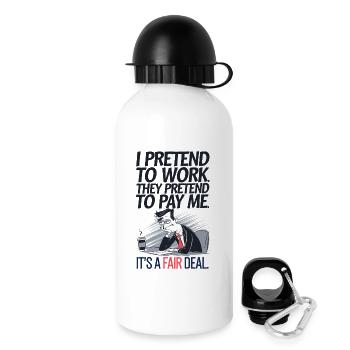 Funny Office Humor – I Pretend to Work, Sarcastic - Drinks Bottle with Lid 500 ml - white - Right