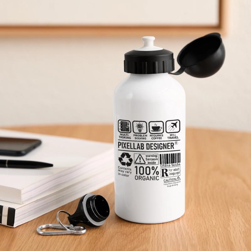 Pixellab Designer multi tasking problem solving Trinkflasche mit Deckel 500 ml