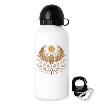 Heiliger Skarabäus | Ägyptische Sonnensymbol-Kunst - Trinkflasche mit Deckel 500 ml - Weiß - Rechts