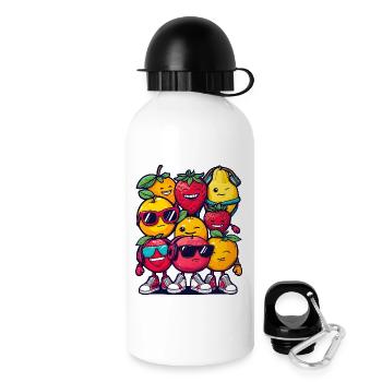 Fruit Squad – 🍓 🍊 🍉 Cartoon - Trinkflasche mit Deckel 500 ml - Weiß - Rechts