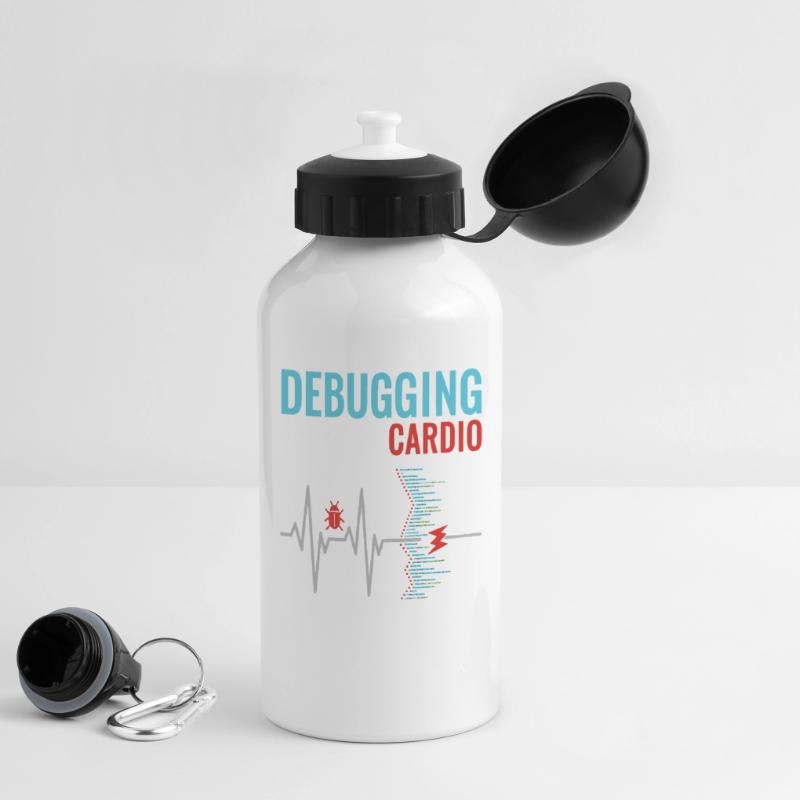 Debugging ist mein Cardio - Programmierer Nerd Trinkflasche mit Deckel 500 ml