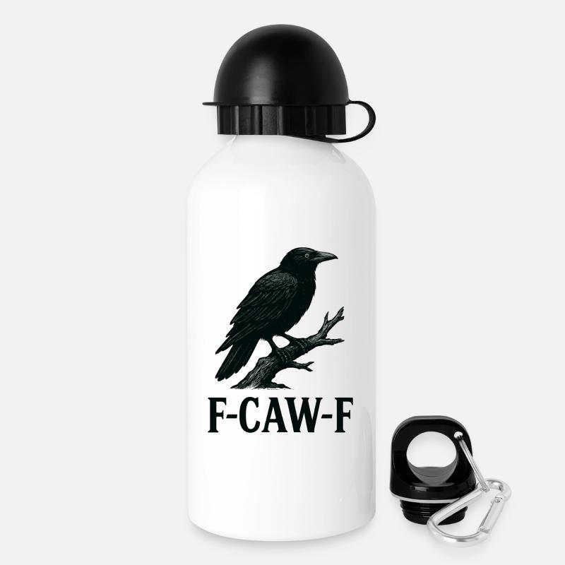 Corbeau sarcastique – F-CAW-F Statement Art - Gourde avec bouchon 500 ml - blanc