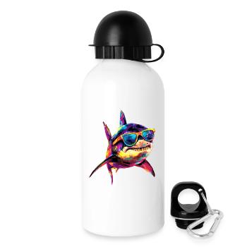 Shark Shark Tiger Shark Diver Cute Sharks Great White Shark - Drinks Bottle with Lid 500 ml - white - Right