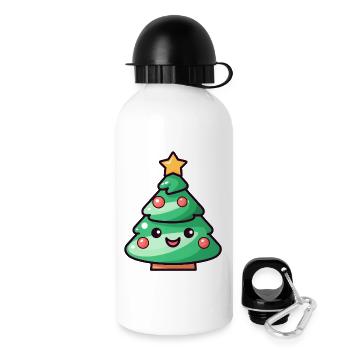 Conception de dessin animé d’arbre de Noël kawaii - Gourde avec bouchon 500 ml - blanc - Droite