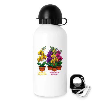Blumenkunst: Entwicklung und Wachstum - Trinkflasche mit Deckel 500 ml - Weiß - Rechts