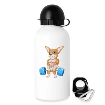 Chihuahua Weightlifting - Drinks Bottle with Lid 500 ml - white - Right