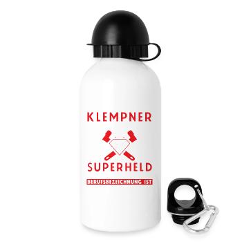 Chauffagiste Plombier Plombier de construction chauffage - Gourde avec bouchon 500 ml - blanc - Droite