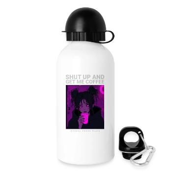 Shut Up And Get Me Coffee Girl Coffee Phonk Style - Drinks Bottle with Lid 500 ml - white - Right
