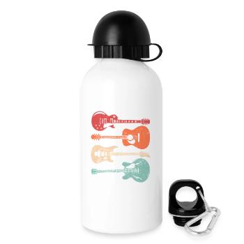 Coole Gitarristen Akustikgitarristen im Retro-Stil - Trinkflasche mit Deckel 500 ml - Weiß - Rechts